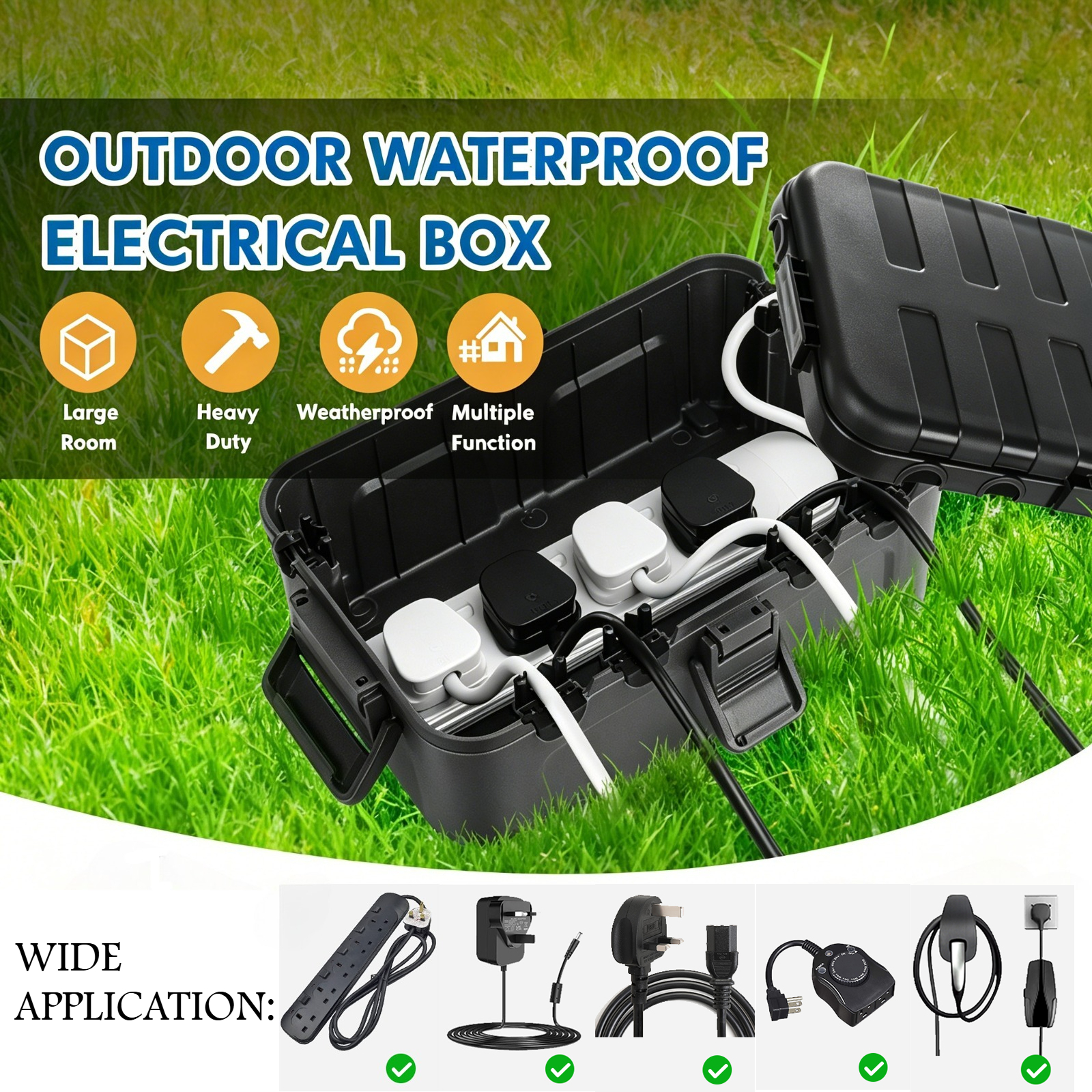 Outdoor Power Plug - Restmo Large Outdoor Electrical Box Waterproof