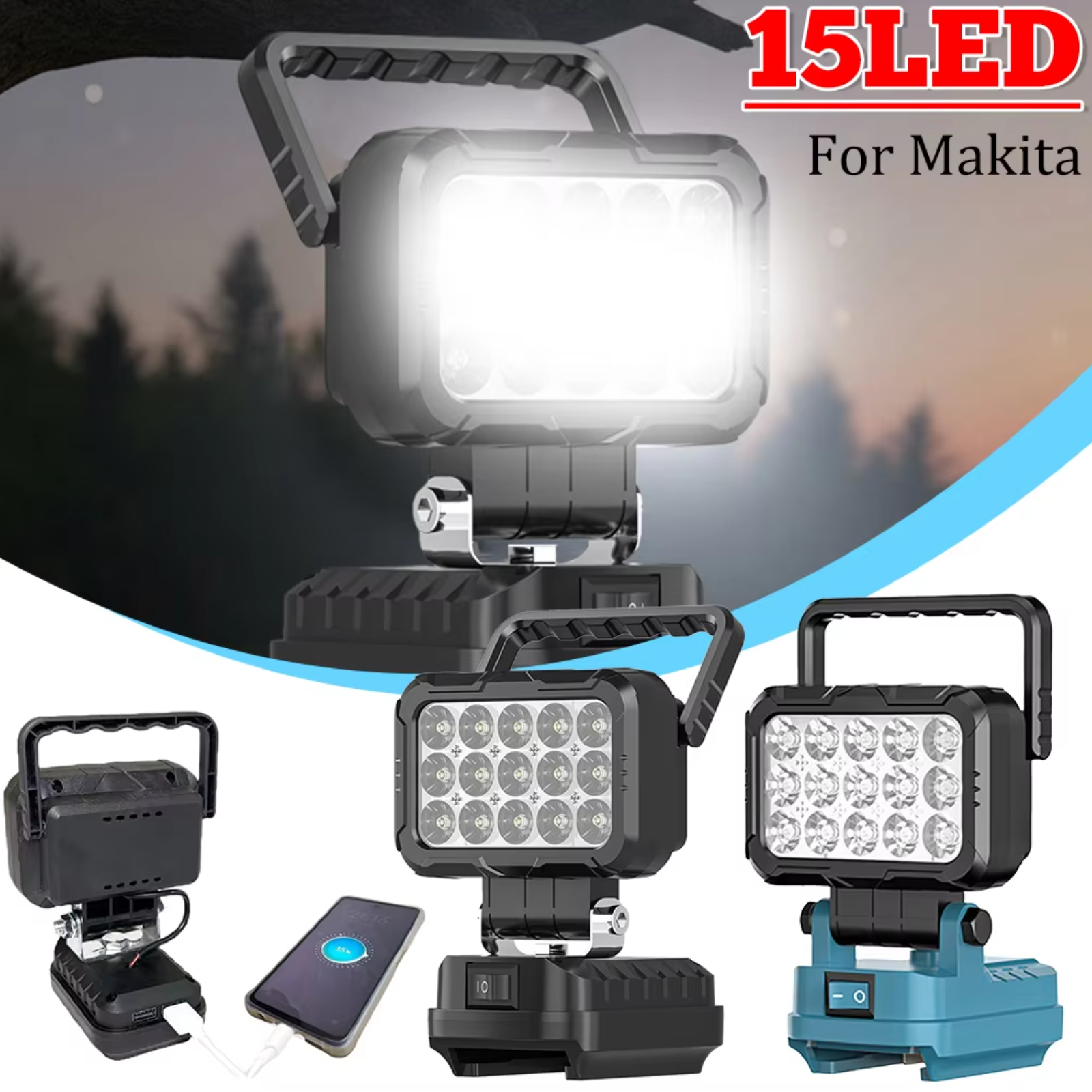 Outdoor Power Not Working - 15 LED Working Light For Makita