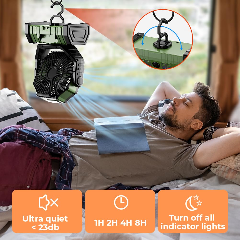 Camping Fan 20000mAh Battery P - مراجعة Outdoor Power Usa وسعره