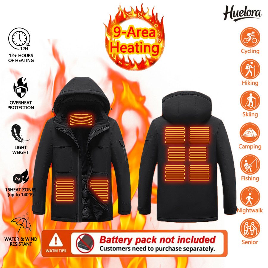 Huelora 9 Area Heating Jacket  - مراجعة Outdoor Power Not Working وسعره