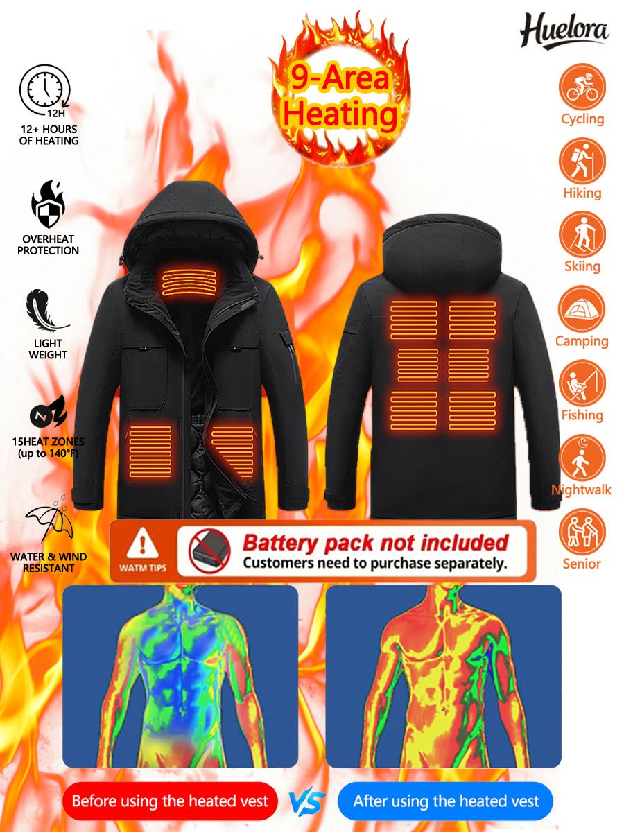 Huelora 9 Area Heating Jacket  - مراجعة Outdoor Power Not Working وسعره
