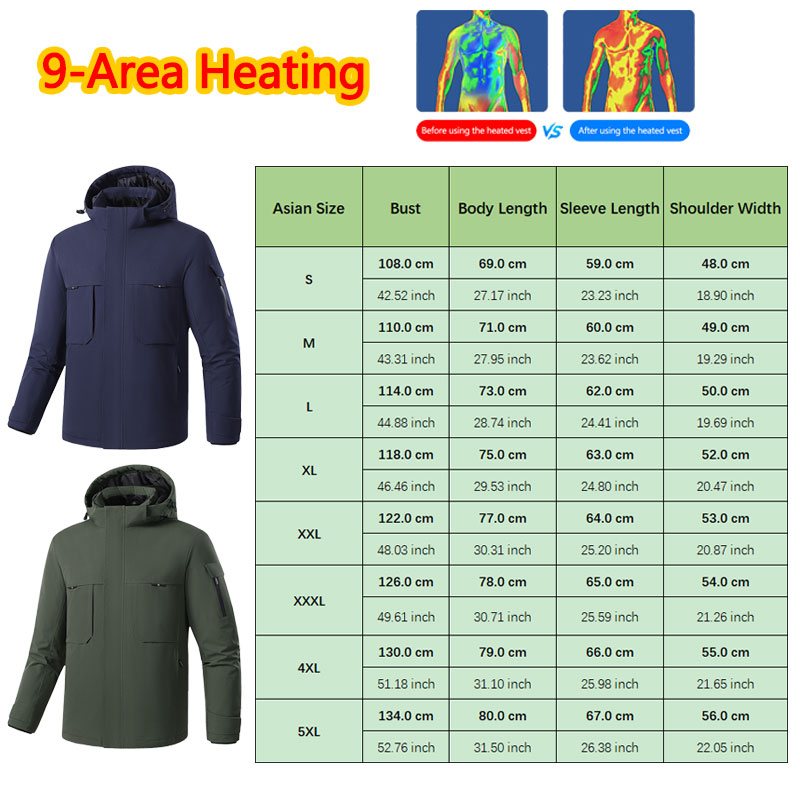 Huelora 9 Area Heating Jacket  - مراجعة Outdoor Power Not Working وسعره