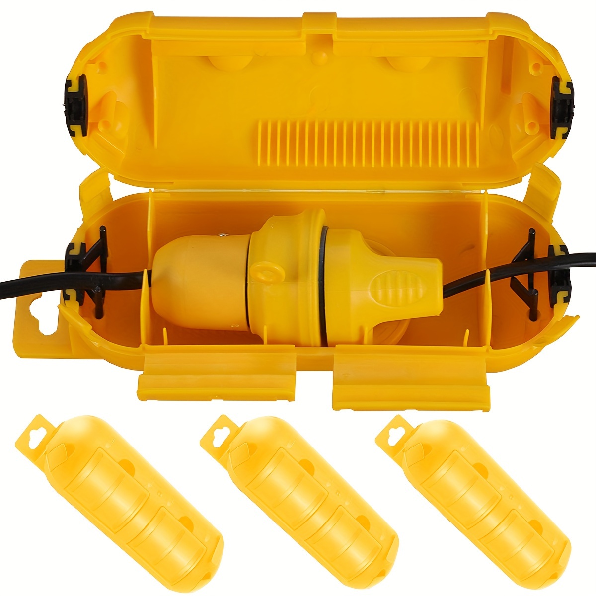 Extension yellow Cord Safety C - مراجعة Outdoor Power Plug وسعره