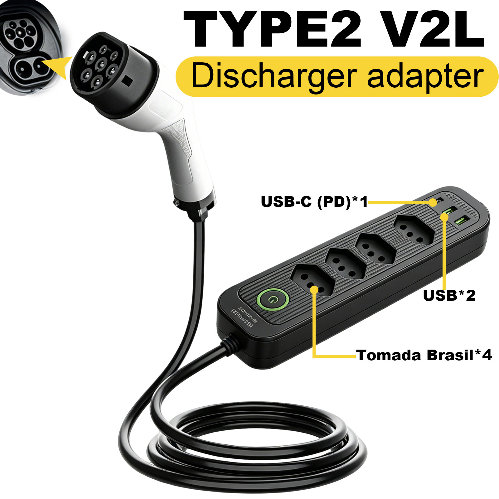 Type2 V2L Discharge Adapter 16 - مراجعة Outdoor Power Usa وسعره