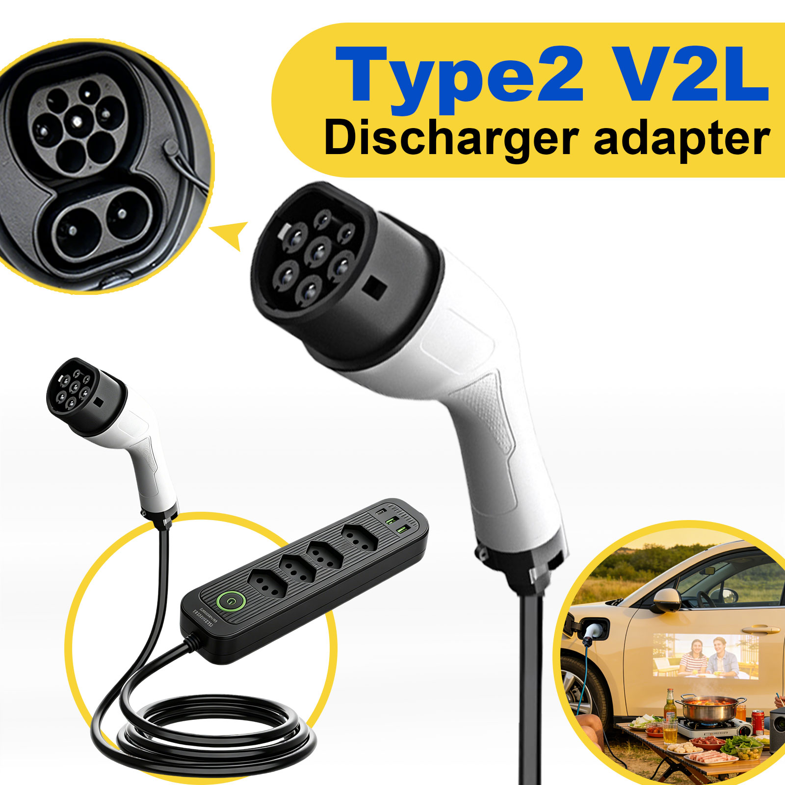 Type2 V2L Discharge Adapter 16 - مراجعة Outdoor Power Usa وسعره