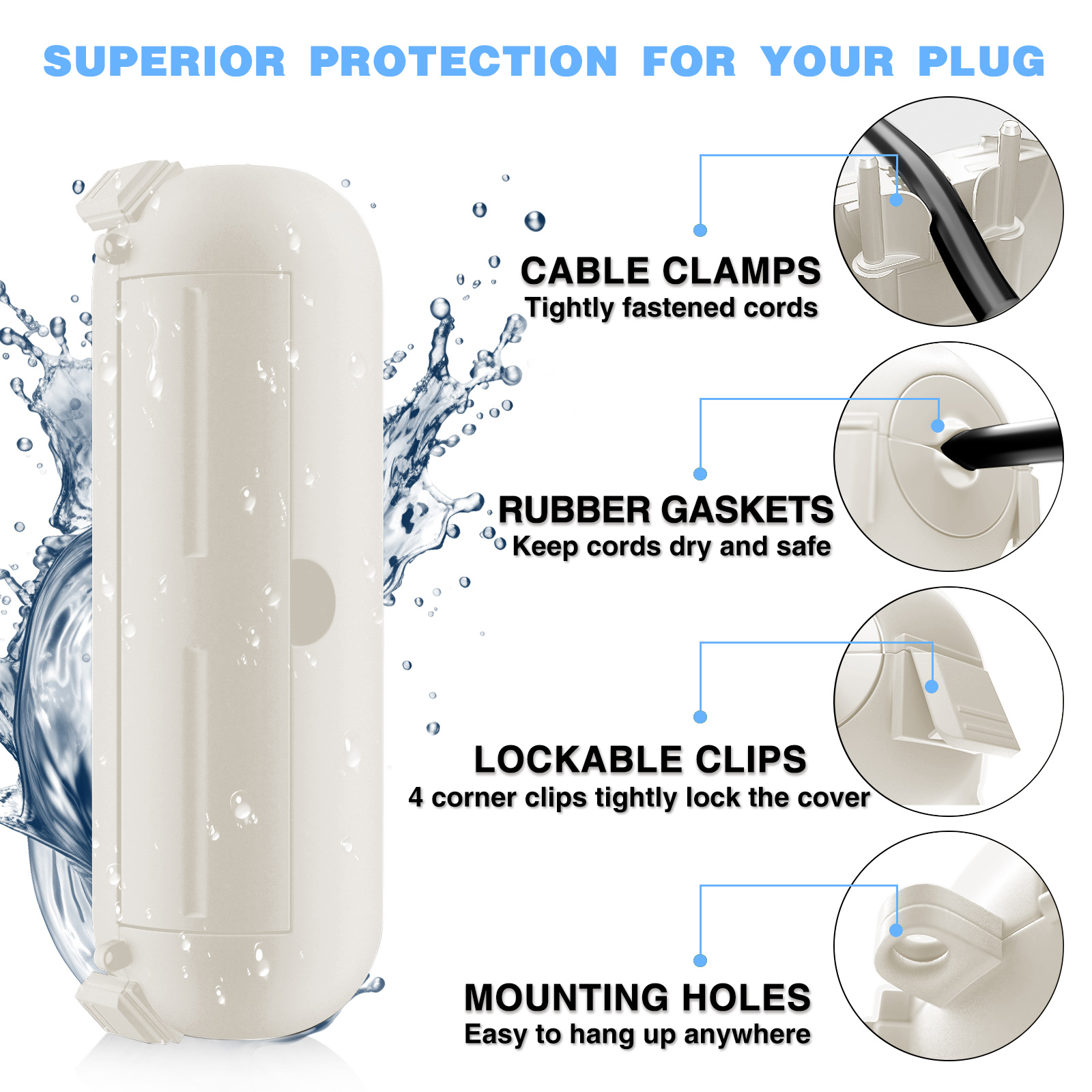2 Pack Waterproof Outdoor Conn - مراجعة Outdoor Power Plug وسعره