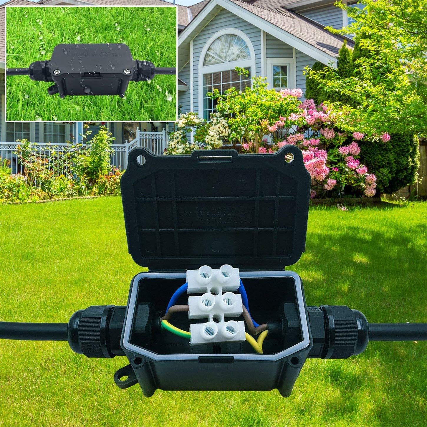 2 Way Outdoor Waterproof IP66  - مراجعة Outdoor Power Wire وسعره
