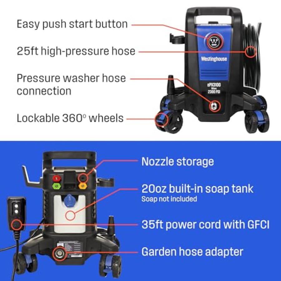 ePX3100 Electric Pressure Wash - مراجعة Outdoor Power Washer وسعره