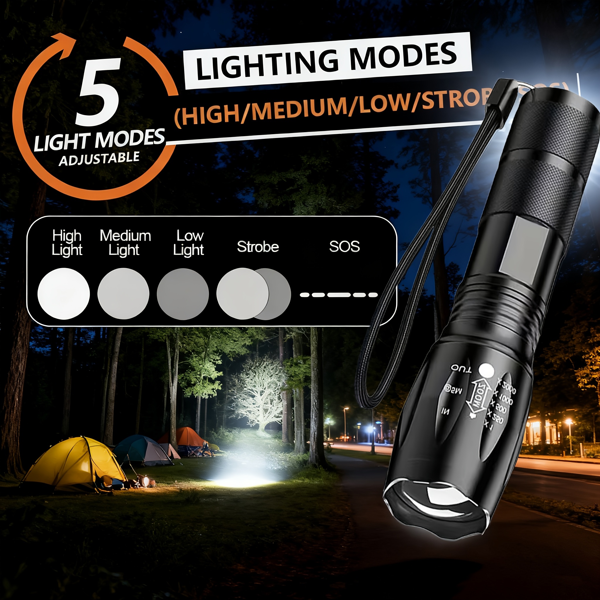10W Zoom LED Flashlight High P - مراجعة Outdoor Power Not Working وسعره