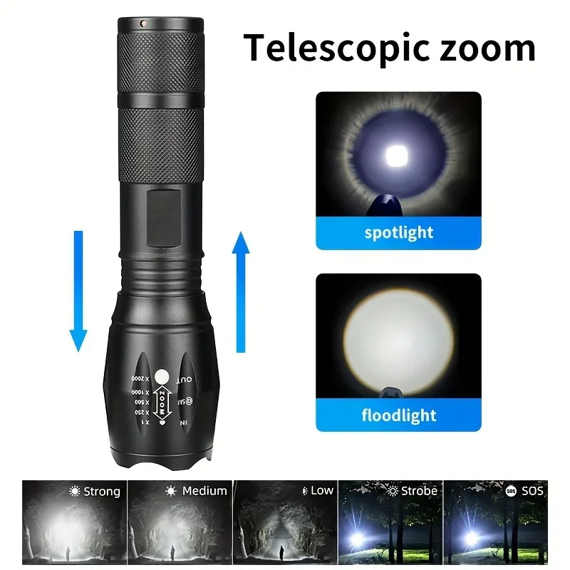 10W Zoom LED Flashlight High P - مراجعة Outdoor Power Not Working وسعره