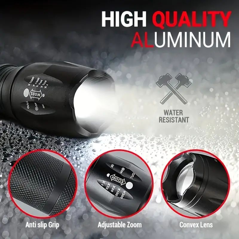 10W Zoom LED Flashlight High P - مراجعة Outdoor Power Not Working وسعره