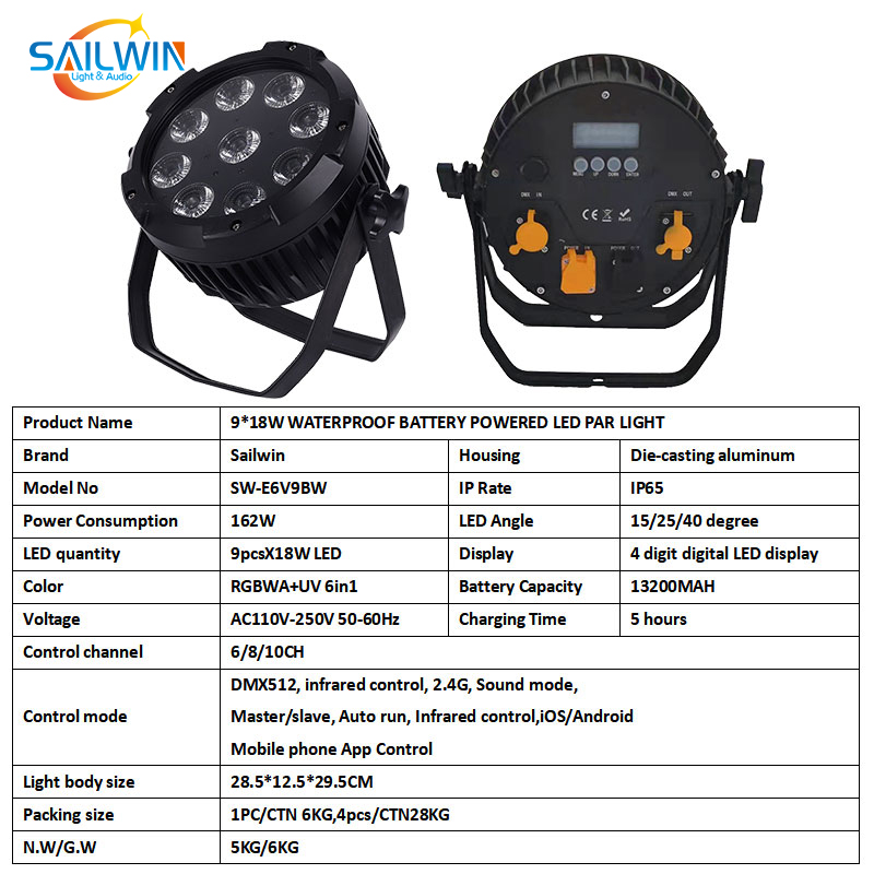 Sailwin EU USA Stock 9X18W RGB - مراجعة Outdoor Power Usa وسعره