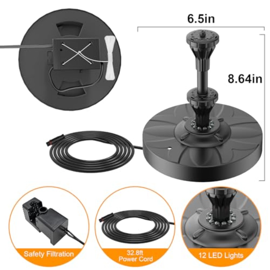 Small Pond Fountain with 32.8f - مراجعة Outdoor Power Double Adapter وسعره